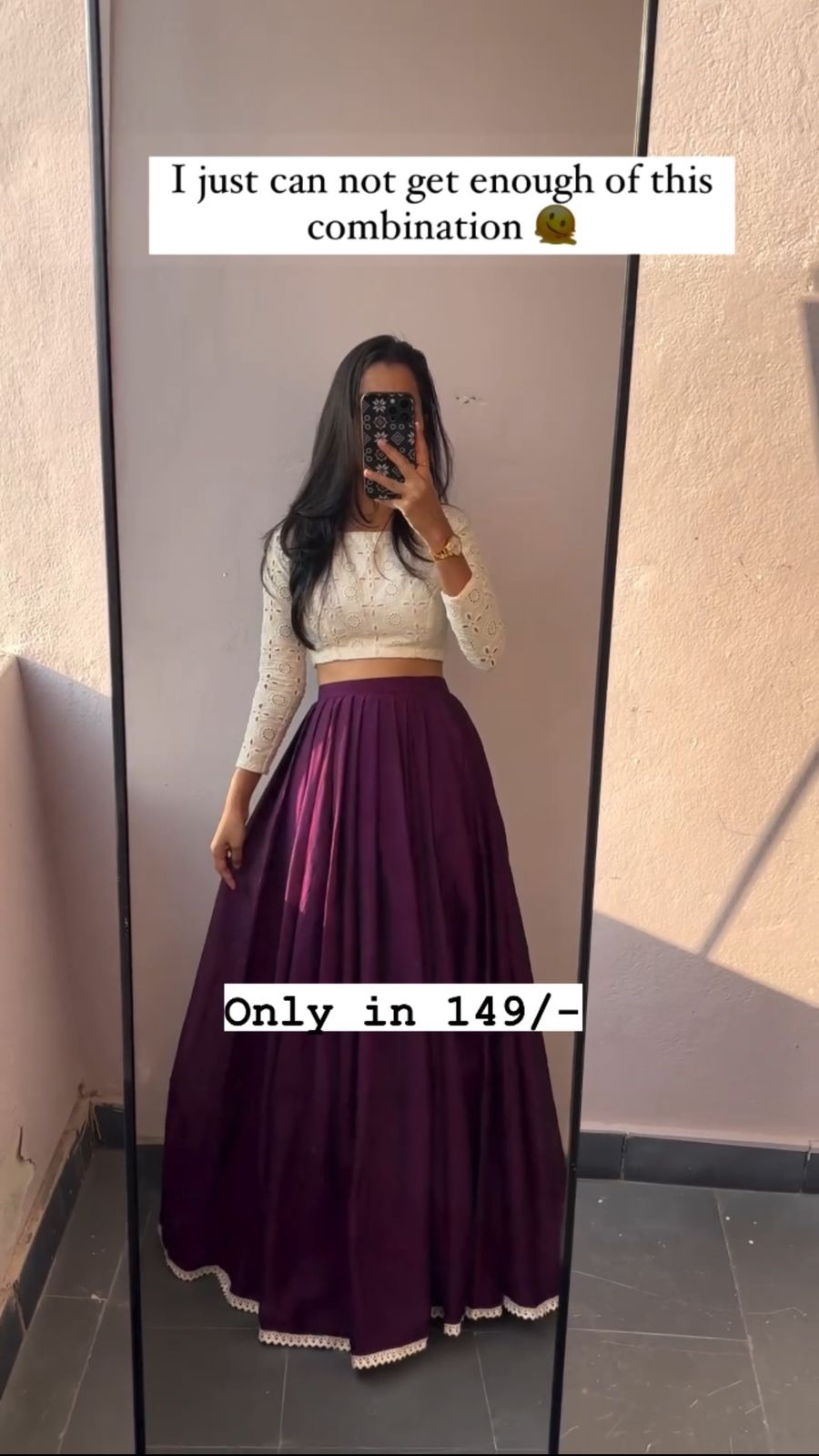 Purple Skirt With White Top