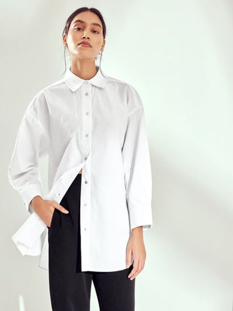 White Long Sleeve Oversized Shirt