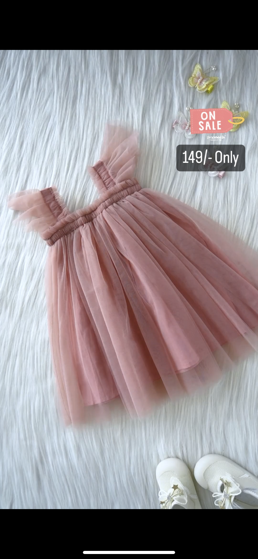 Pink Organza Skirt For Kids On Sale