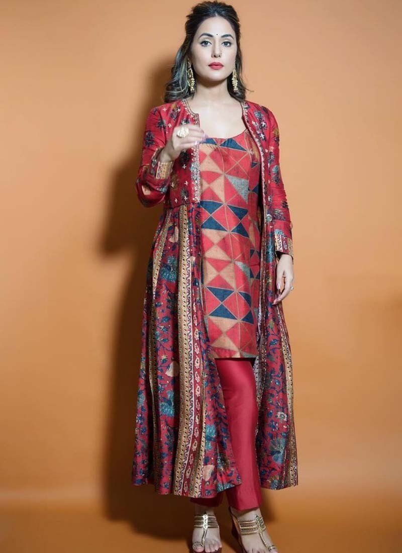 Bollywood Style Hina Khan Western Salwar Suit