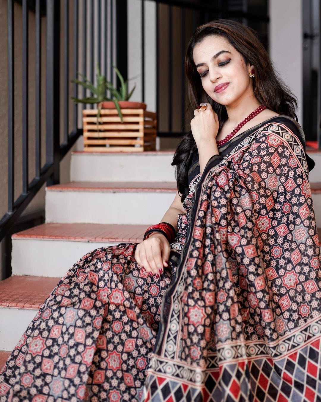 All Over Print Heavy Dola Silk Black Color Saree For Woman